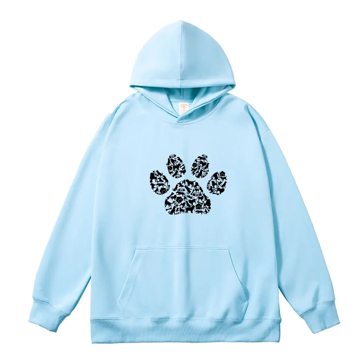 Women Sweatshirt Oversized Women's Hoodies Dog Paw Prints Graphic Hooded Pullover Female Classic Autumn Thick Sportswear