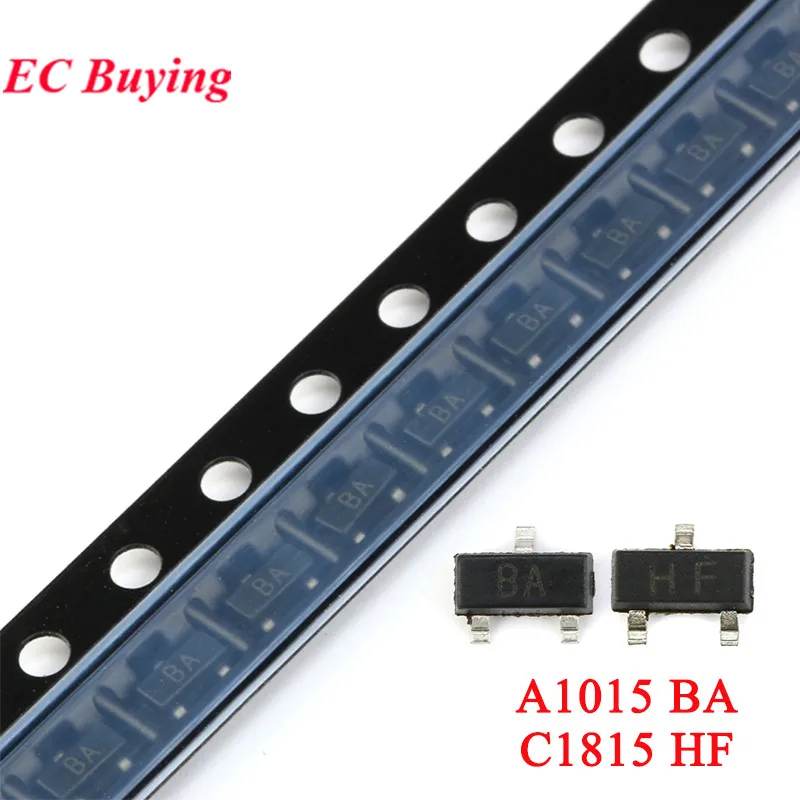 100pcs/lot 2SA1015 A1015 BA 2SC1815 C1815 HF SOT-23 0.15A 50V PNP SMD Triode Transistors New Original