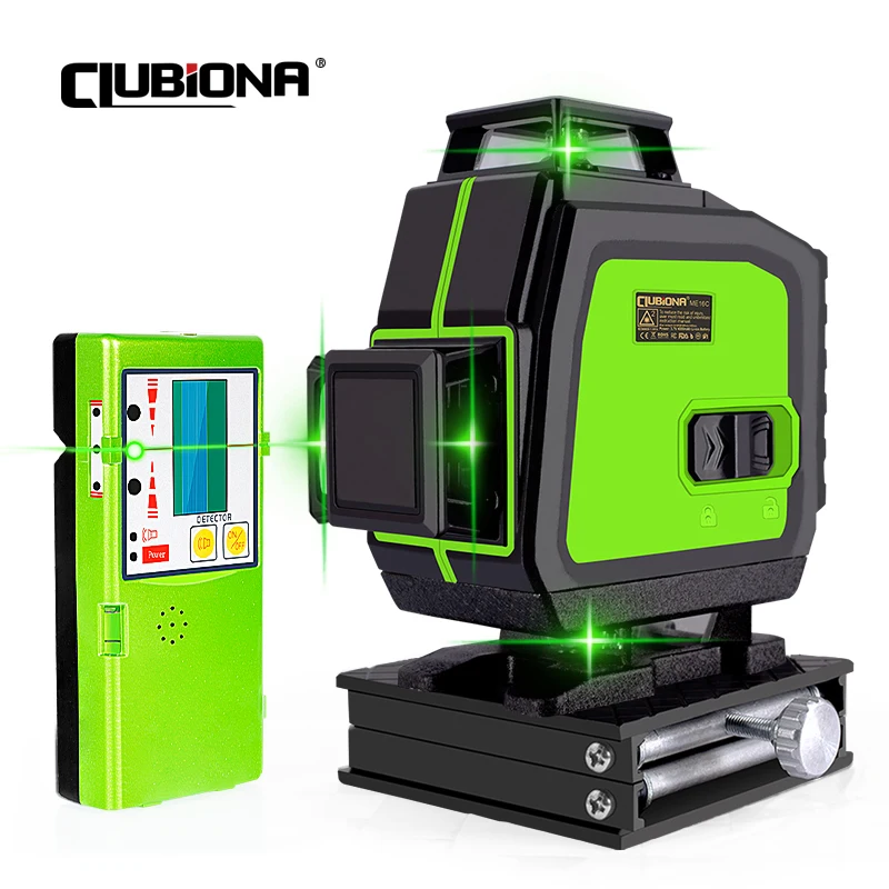 CLUBIONA 12/16 linie 3D/4D poziom lasera zielona linia samopoziomowania 360 poziome i pionowe Super Laser o dużej mocy poziom lasera