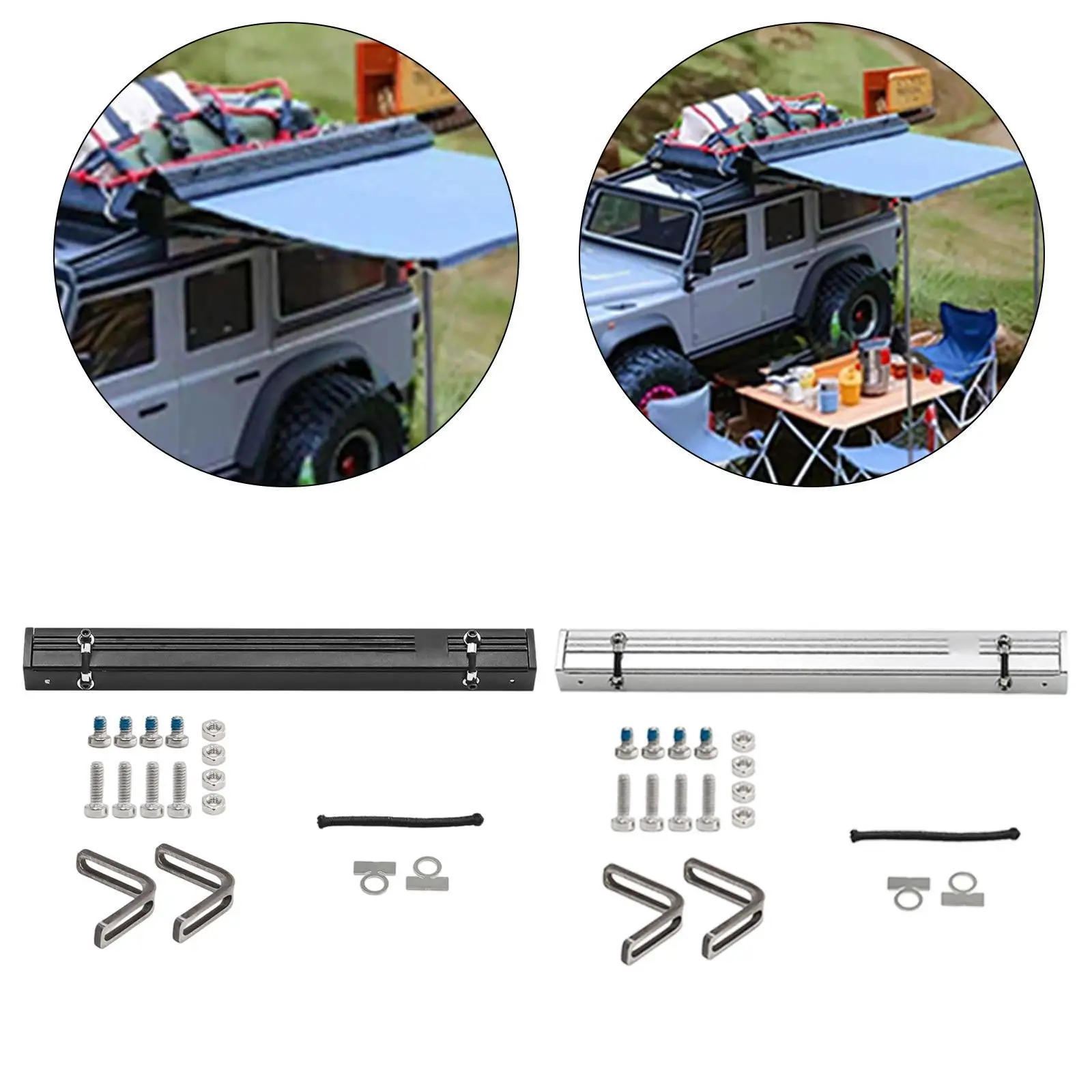 เต็นท์ข้างติดหลังคารถบังคับวิทยุ ขนาด 1/18 สำหรับรถบรรทุก รถครอว์เลอร์ อุปกรณ์เสริมสำหรับรถบังคับวิทยุ