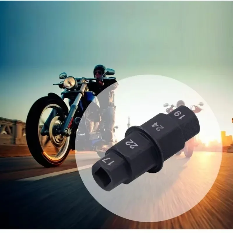 

3/8 Inch 17 19 22 24mm for Durable Antirust Multifunction Poer for 4-in-1 Motorcycle Hex Axle Tool