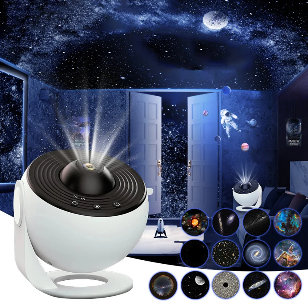 Star Projector Night Light 360° Rotating HD Film Bedroom Projection Lamp Planetarium Atmosphere Lights For Kids' Rooms