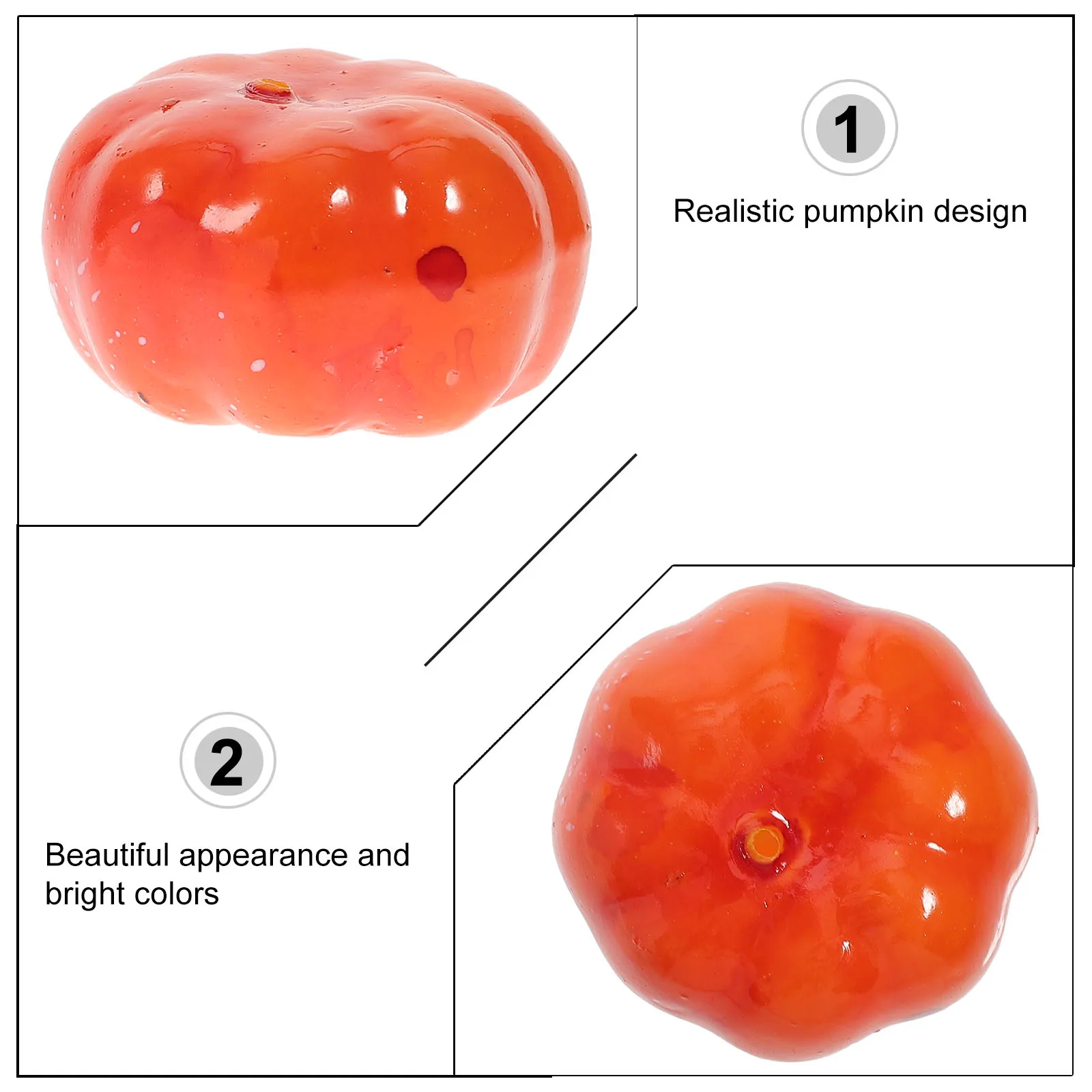 

100pcs Simulated Pumpkin Decorations Halloween Fake Pumpkins For Party Home Mall Desktop Artificial Plant Accessories Ornament