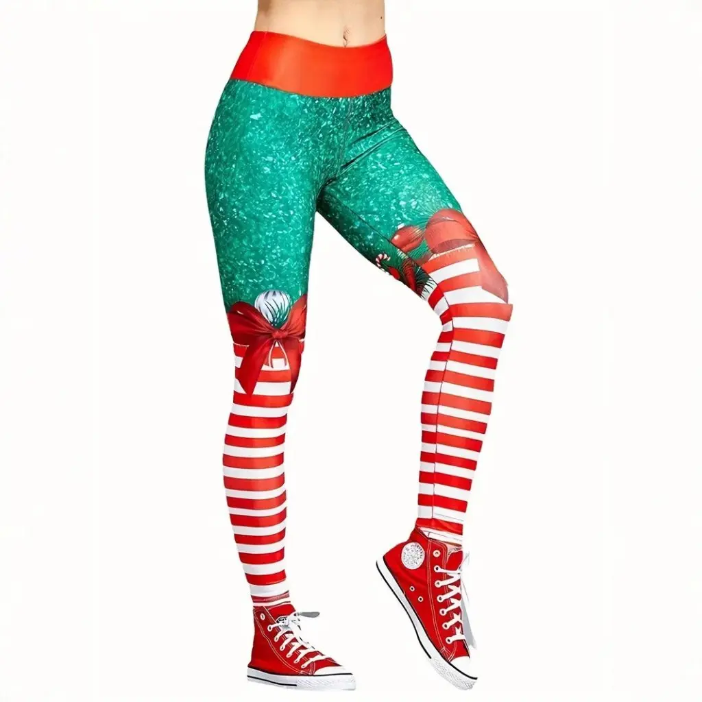 

Women's High Waist Christmas Print Fitness Sports Pants Yoga Leggings Wish European American Style Clothing