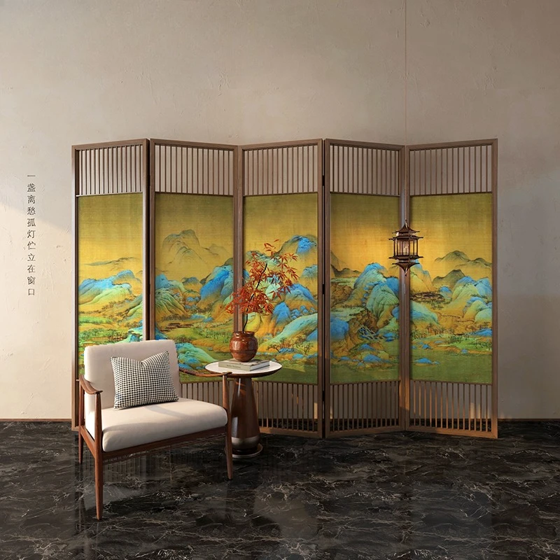 

Новая китайская складная перегородка для гостиной, чайной комнаты, антикварное украшение, мобильный складной