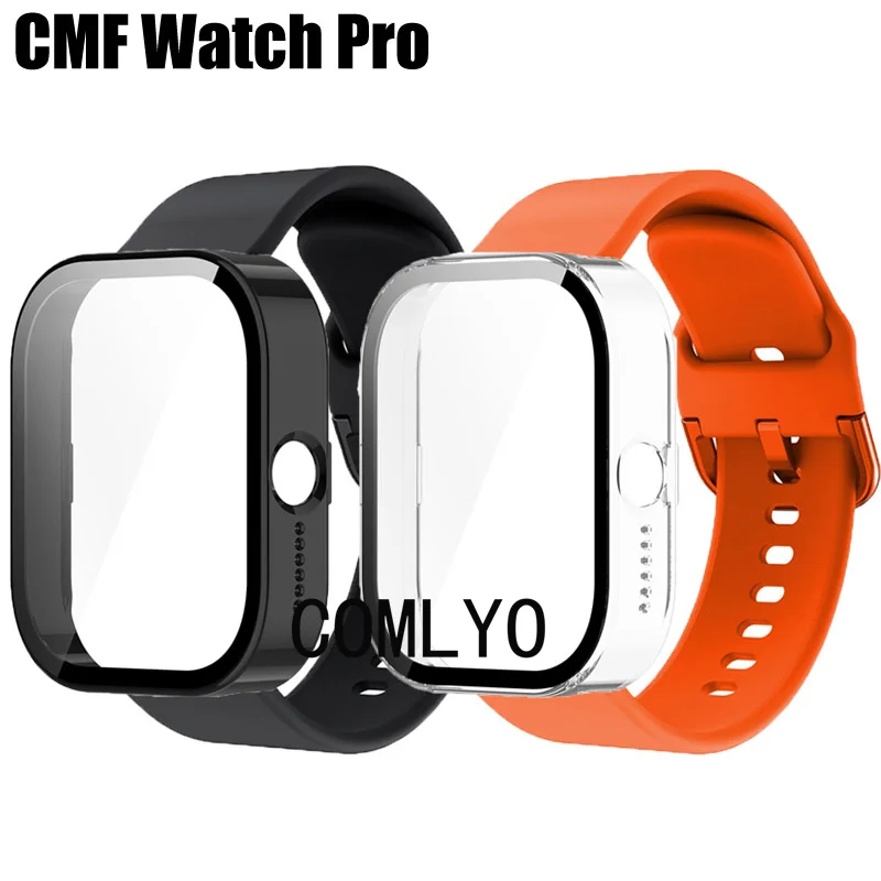 CMF Watch Pro حافظة بسوار للرجال والنساء ، مصد واقي ، زجاج مقسى ، غطاء واقي للشاشة ، سوار ذكي ، حزام ، جديد