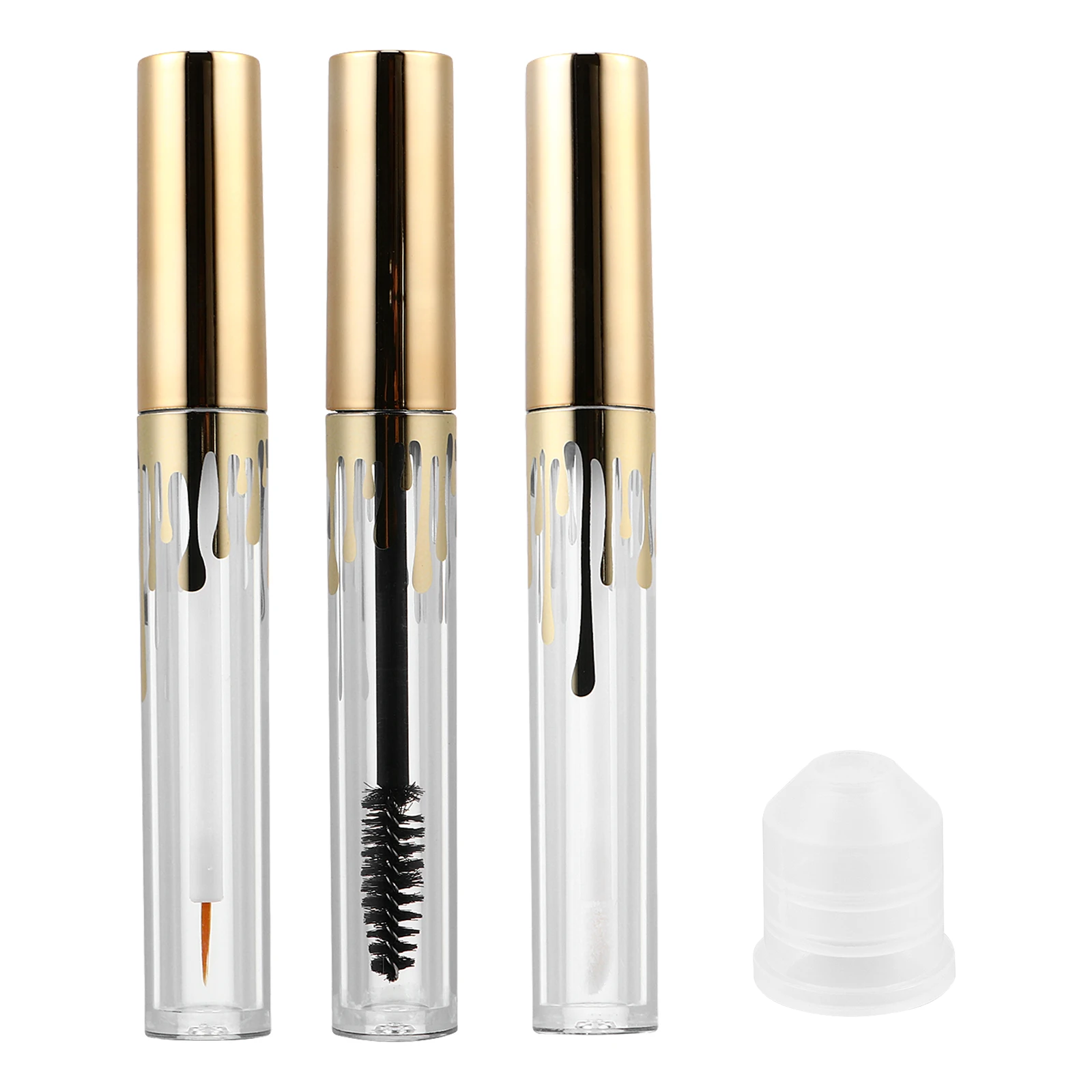 

3pcs Mascara Clear Diy Lip Balms Tube Plastic DIY Lip Gloss Containers Eyeliner Bottle Refillable Reusable Travel Size