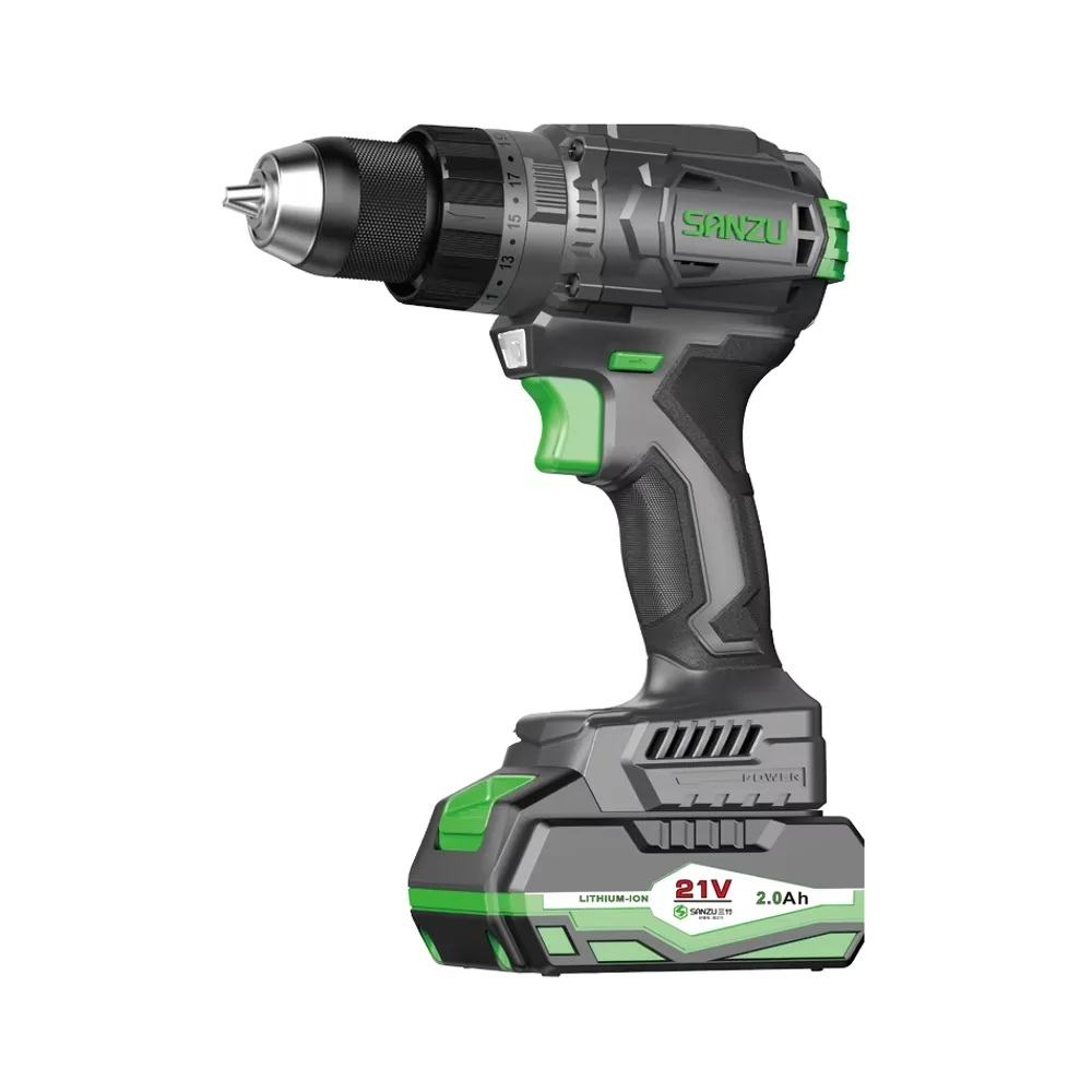 

21 В Бесщеточная аккумуляторная дрель с литиевой батареей и переменной скоростью SANZU Ударная ударная дрель 10 мм 13 мм 90 Нм