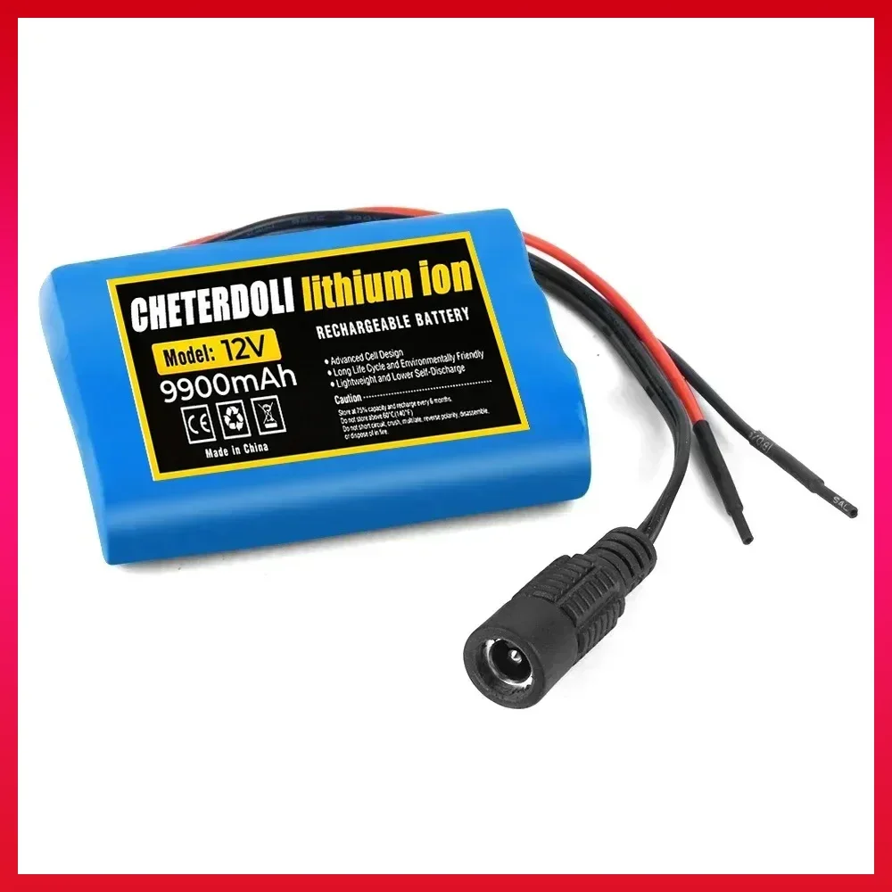 

100% New 3S1P Protection Plate12V 9.9Ah Battery Pack 12V 9900mAh 18650 Lithium ion DC 12.6V Super Rechargeable Battery + Charger