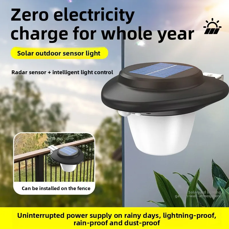 ไฟพลังงานแสงอาทิตย์สำหรับสวนกลางแจ้งและลานบ้าน, ไฟถนนเซ็นเซอร์ตรวจจับความเคลื่อนไหว, ไฟติดผนังกันน้ำ, ไฟฟ้ากลางแจ้ง