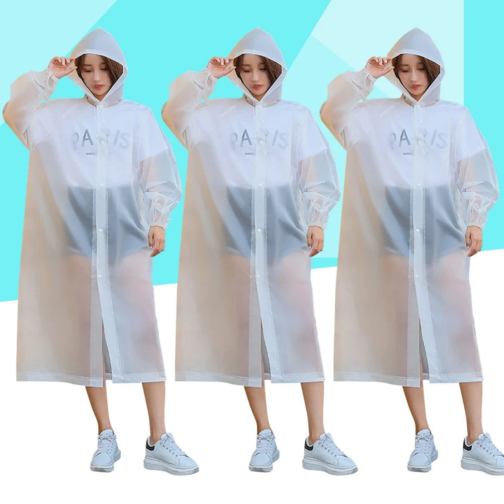 

3 Pcs Rain Poncho Adult Waterproof Thickened Raincoat Reusable Ponchos for Adults
