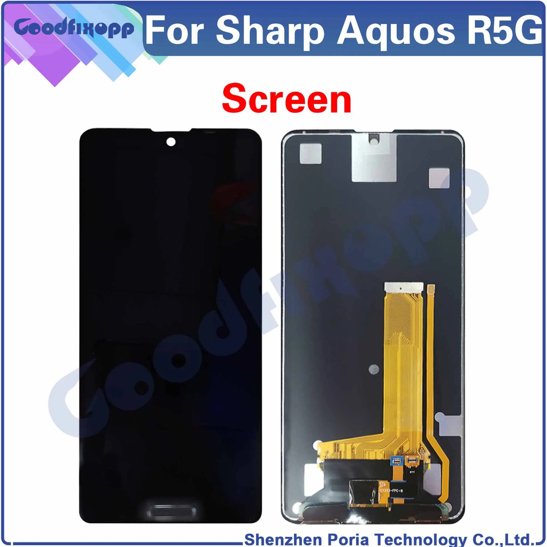 For Sharp Aquos R5G R5 SH-51A SHG01 SH-R50 LCD Display Touch Screen Digitizer Assembly Back Cover Rear Case Middle Frame