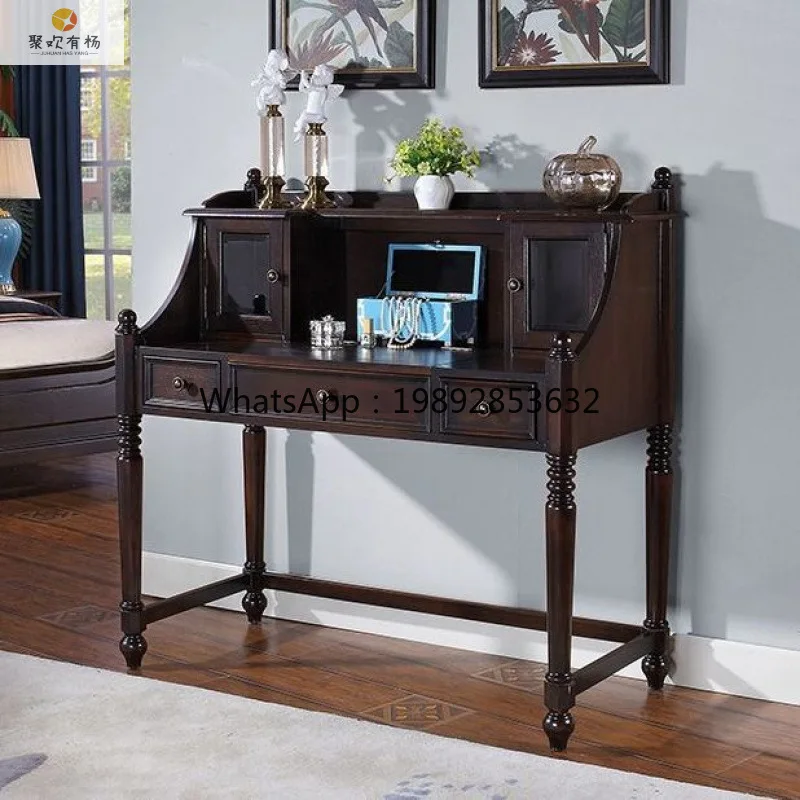 

A1 Retro Makeup Tle Solid Wood Multifunctional Makeup Desk Bedroom Desk Computer Desk Simple Modern