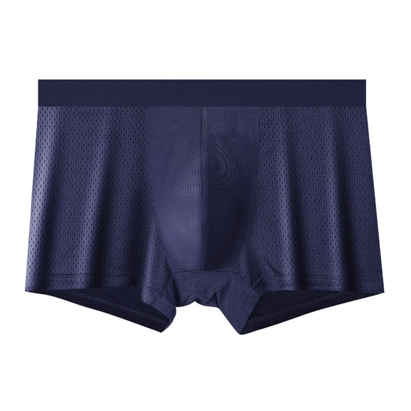 4 unids/lote de calzoncillos Boxer de malla de fibra de bambú para hombre, pantalones cortos de talla grande XXXXL de verano, ropa interior transpirable 5XL 6XL 7XL 8XL, calzoncillos