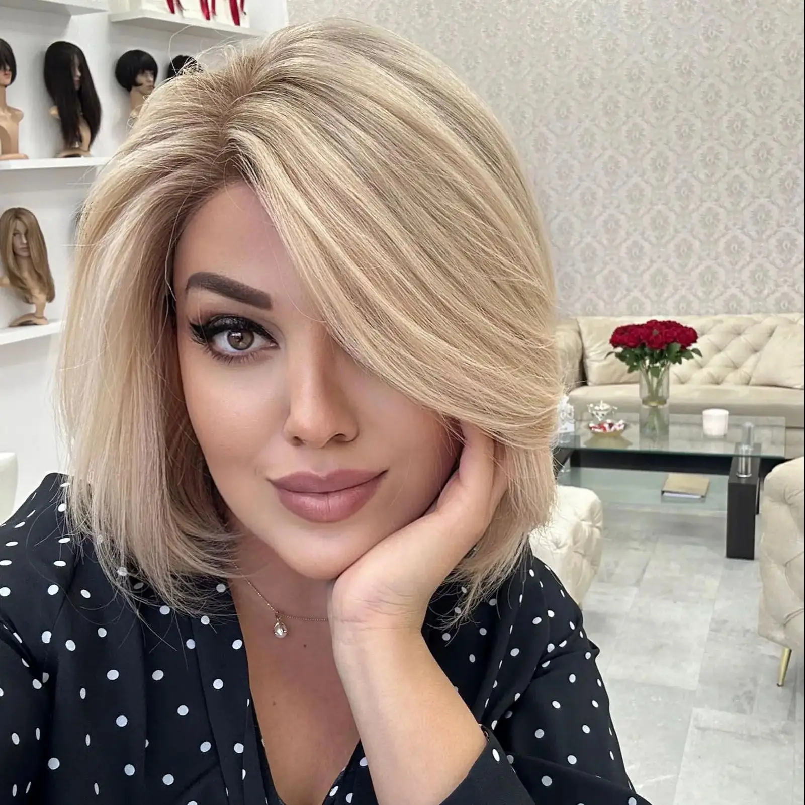 أومبير أشقر فاتح بيروكات صناعية تسليط الضوء على بوب الطبيعي مستقيم غلويليس 13*4 HD الدانتيل الشفاف الباروكات ألياف مقاومة للحرارة