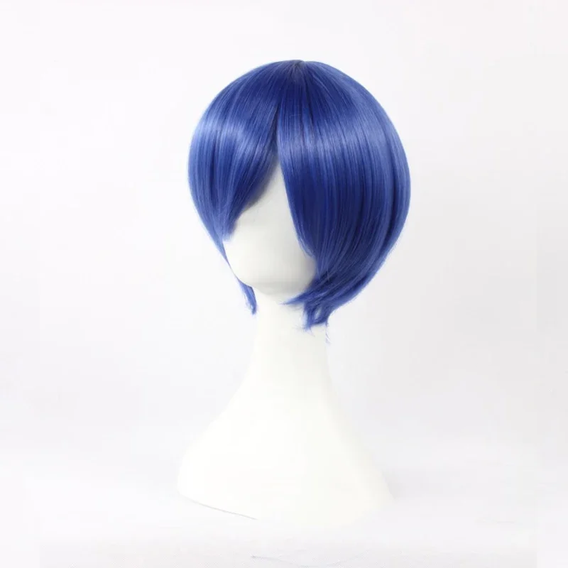 Anime PERSONA3 Shin Megami Tensei: Persona 3 Yuki Makoto Yuuki Cosplay Wig Blue Short Synthetic Hair Wigs+ Wig Cap