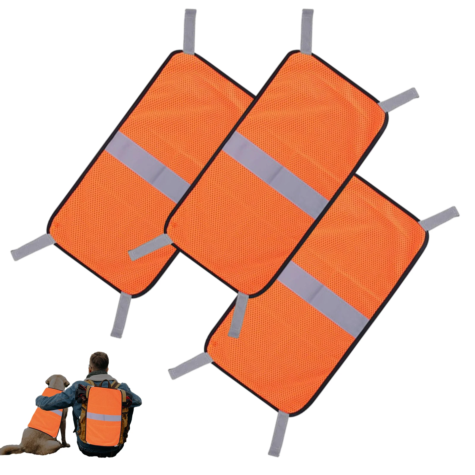 3 قطعة والعتاد مع ستائر شريطية عاكسة خفيفة الوزن عالية الوضوح حقائب الظهر التخييم ركوب الدراجات التنزه الحريق لوحة أمان برتقالية
