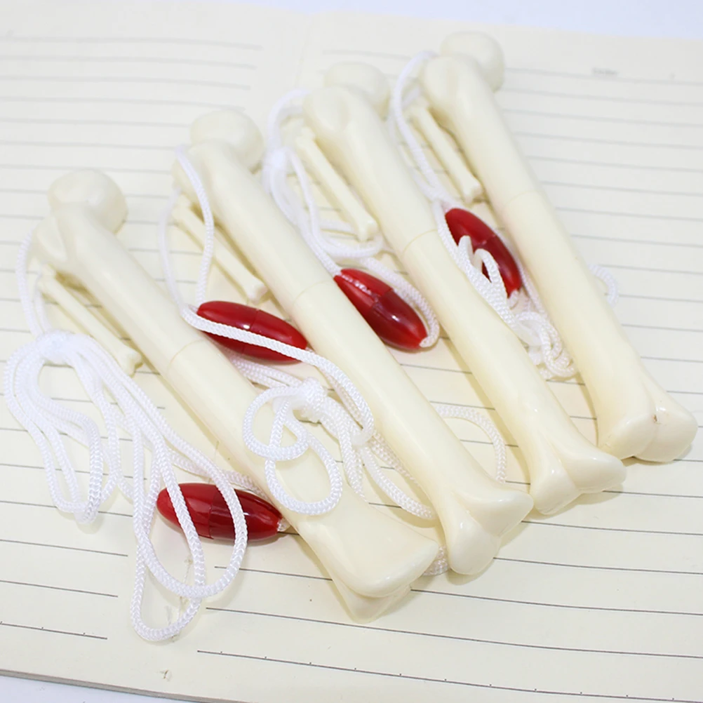

10 pcs Bone Shaped Ballpoint Pen Creative Retractable Sign Plastic Beautiful Student Office Home School Use Portable refillable