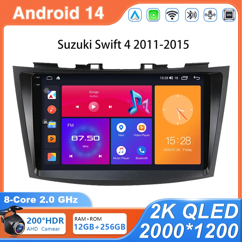 

Android14 Car Radio For Suzuki Swift 4 2011 2012 2013 2014 2015 Multimedia Player Video Player Navigation GPS 4G Carplay