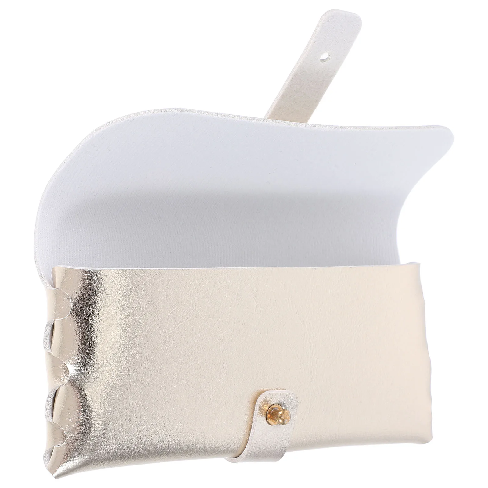 

Pvc Glasses Case Buckle Clamshell Design Slim Large Capacity Cover Bag For Frames Cash Keys Cosmetics Storage (Golden)