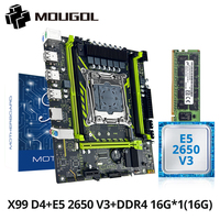 MOUGOL New X99 Motherboard Kit with Intel Xeon E5 2650 V3 CPU & Dual-channel DDR4 8Gx2 2133MHz ECC RAM for M.2 Gaming Computer