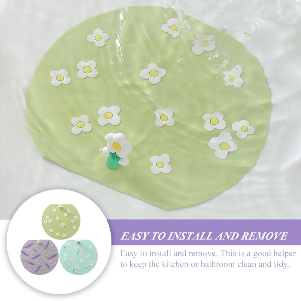 

3pcs Silicone Drain Stopper For Bathtub Sink Floor Drain Odor Proof Bathroom Kitchen Sewer Cover Reusable Waterproof Durable