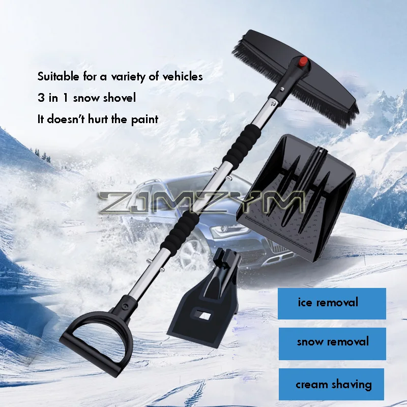 3 In 1 Ice Scraper Snow Shovel Retractable Snow Brush Winter Detachable Car Snow Shovel For Car Truck Camping