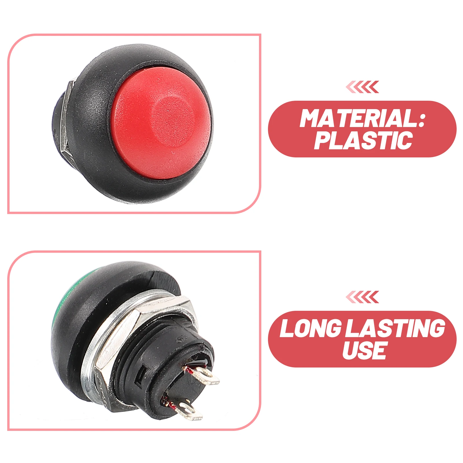 

10pcs Doorbell Button Replacement Waterproof Self Resetting Switch Round Chime Buttons for Home Apartment Easy