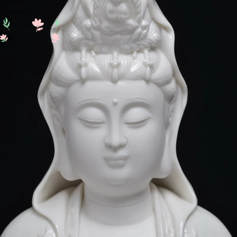 Ceramic 10 to 24 inch Family Peace Guanyin Bodhisattva Buddha statue ornament