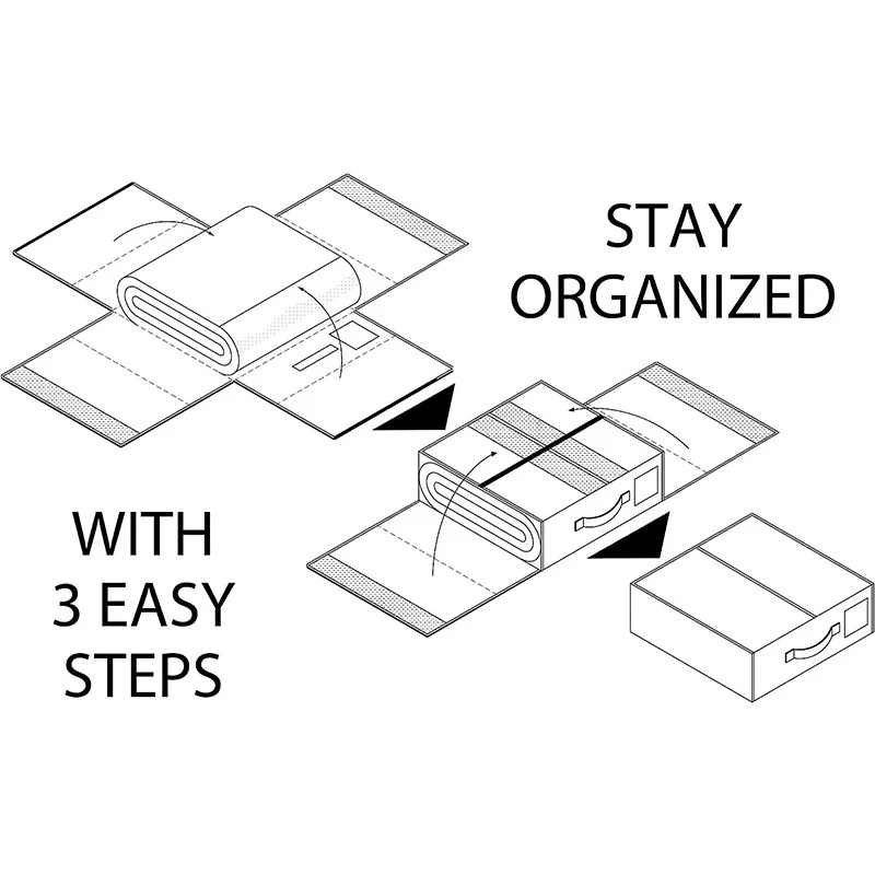 Foldable Bedding Organizer,Linen Fabric Storage Bins For Bed Sheets,Duvet Covers And Pillowcases,Storage Boxes,Underbed Storage