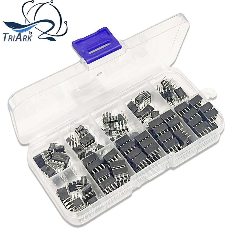 60sets of electronic component combination BOX TL072CP TL072 DIP-8 TL072C TL062CP TL082CP TL061CP TL071CP TL081CP Free IC socket