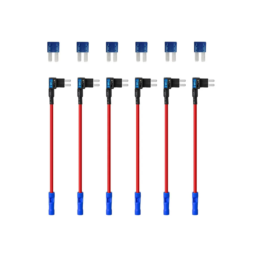 

6Pcs Bagged Zinc Alloy Micro2 Add-A-Circuit Fuse Tap Preinstalled 15AMP Blade Fuse 12V Car Adapter