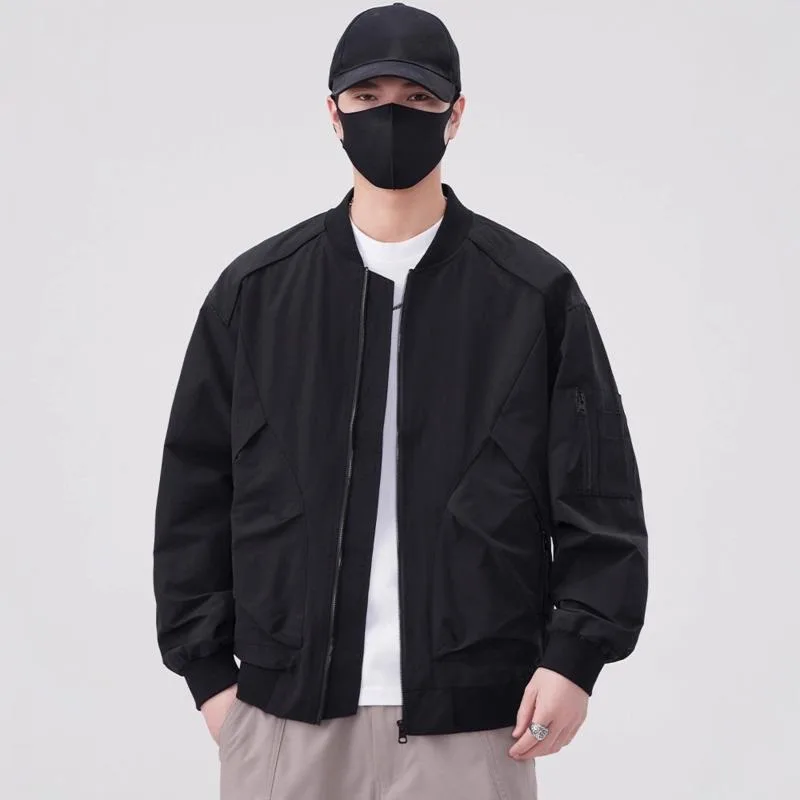 WVGA ربيع الخريف جديد الرجال المد البيسبول سترات بدون ياقة المتخصصة أنيق عادية الكورية نمط جيب المعاطف العصرية Ins Y2K W16675 #3