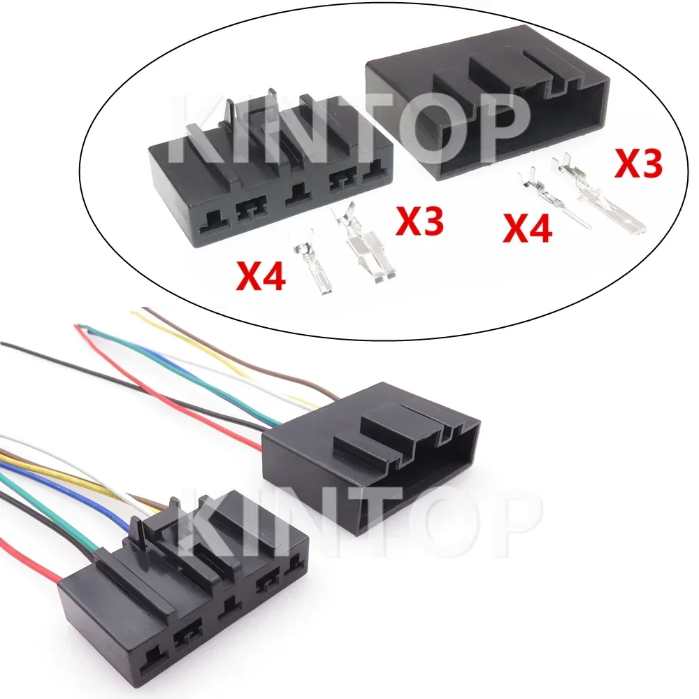 

1 комплект, 7-контактная автомобильная сменная розетка переменного тока в сборе, мужская и женская док-станция, незапечатанная вилка, электрический композитный разъем с автоматическим зажиганием