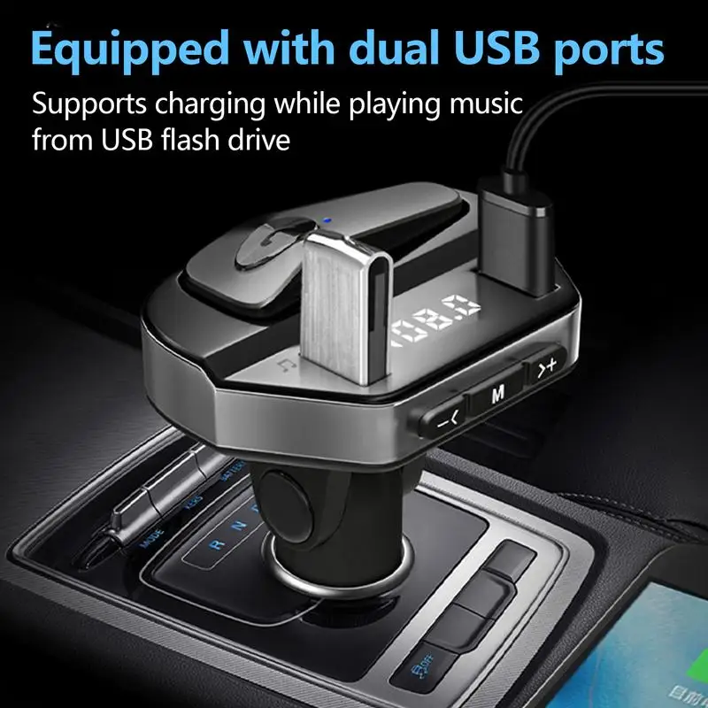 Car Wireless Headset Charger Auto Mobile Phone Wireless Charger with Headset Split Design Car Headphones for SUVs Trucks Sedans