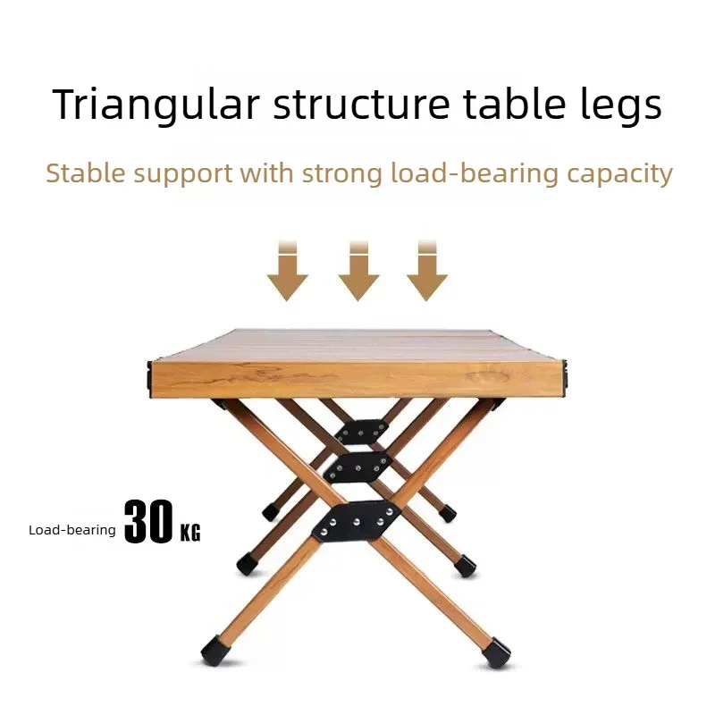 Outdoor Egg Roll Table Camping Picnic Table for Outdoor Camping BBQ Thickened Aluminum Alloy Folding Table Portable