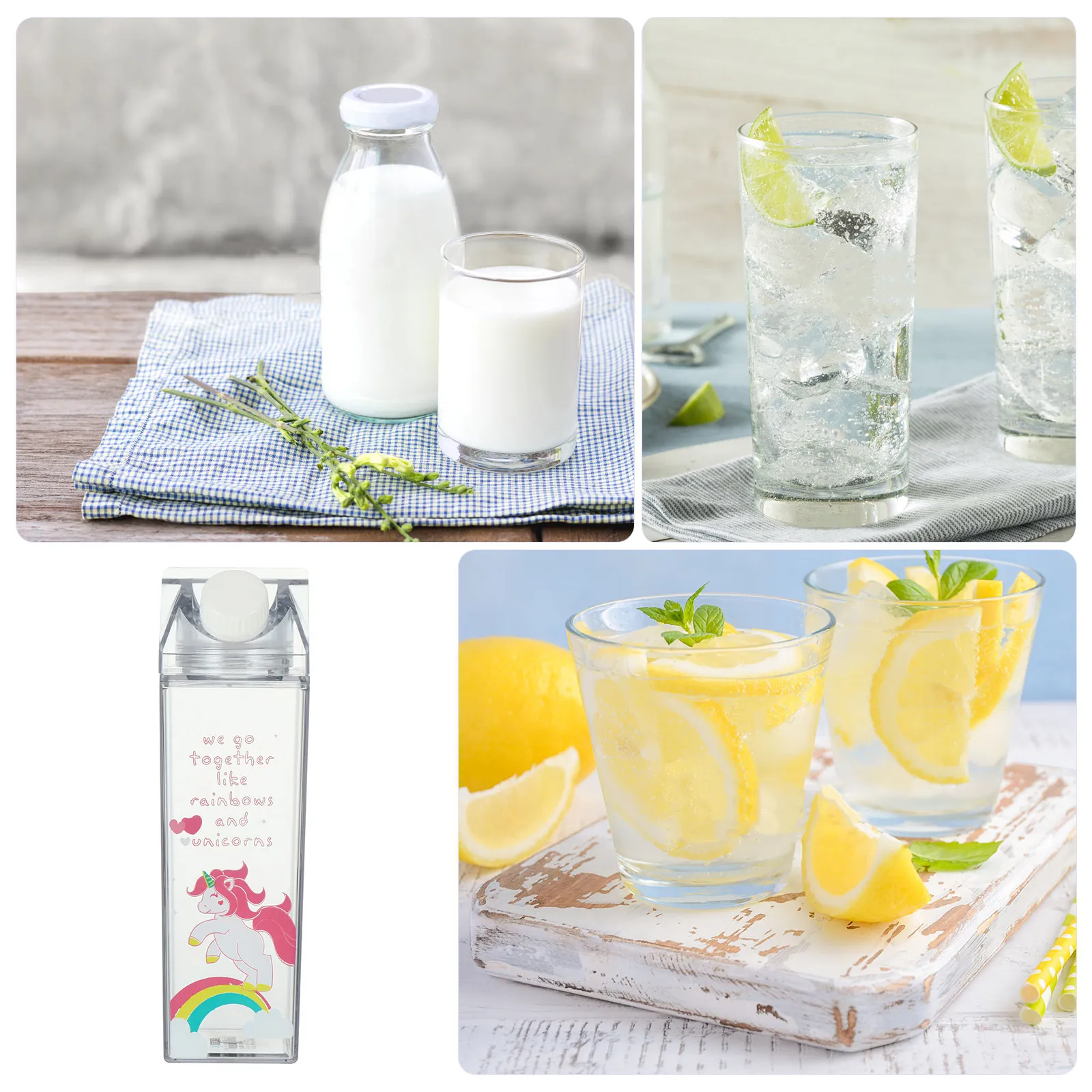 

1 шт. прозрачная легкая бутылка для воды с милым мультяшным дизайном, герметичная, для путешествий, молока, сока, для использования на улице и в помещении