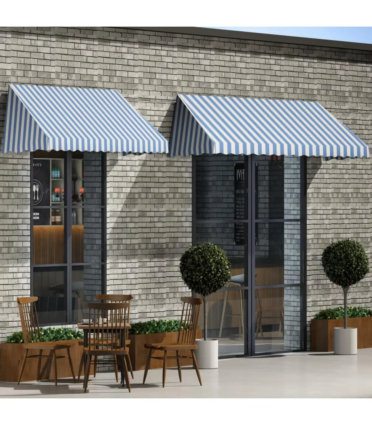 Awnings awning for bar 250x120 cm blue and white