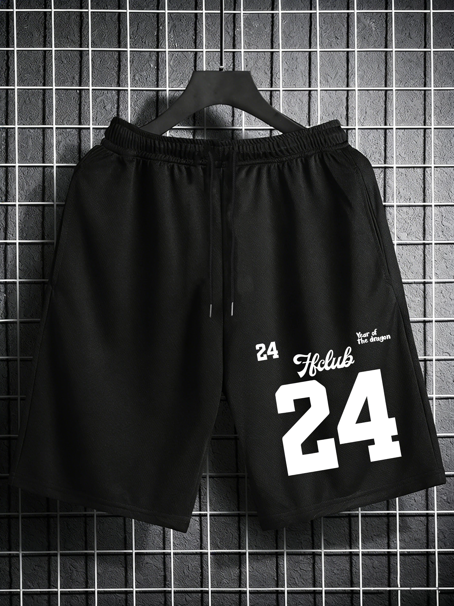 

Мужские шорты с принтом Year Of Dragon Number 24, эластичная модная спортивная одежда, удобная одежда с широкими штанинами и карманами, летние спортивные брюки