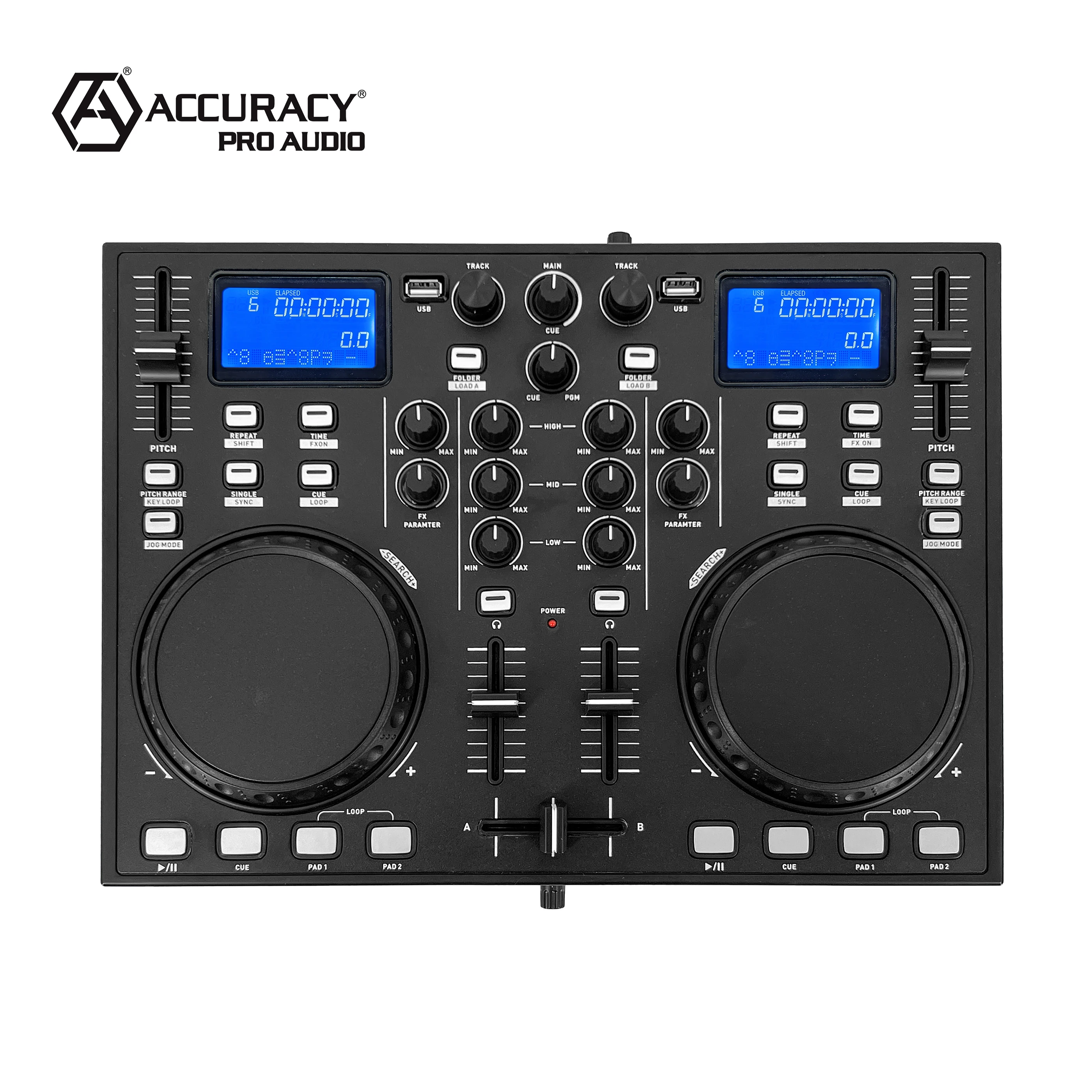 

Accuracy Pro Audio MIDI-1918 Professional Music Sound MIDI Controller DJ Mixer DJ Controller/Audio Console Mixer with USB