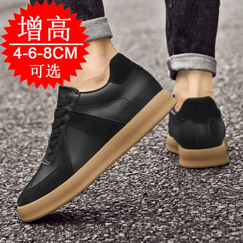 Man Vintage Elevator Shoes Height Increase Insole 8cm Taller Lift Sneakers Shoes Men Leisure Fashion Sports White Shoes - Image 4