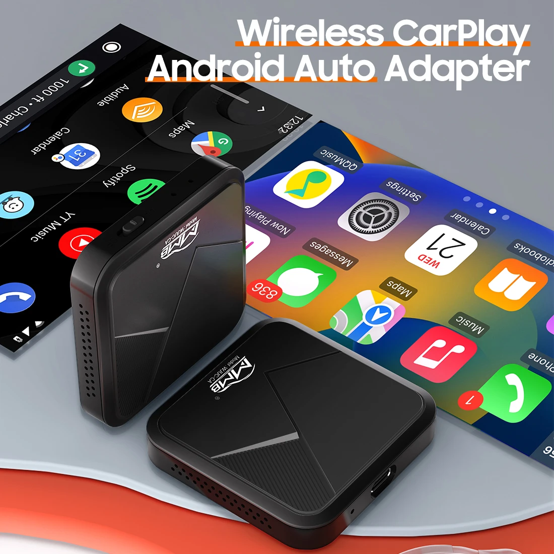 

MMB Wireless CarPlay Android Auto Adapter 2 in 1 AI Smart Box Mini USB C Smart Dongle for Car 5Ghz WiFi Fast Stable Connection