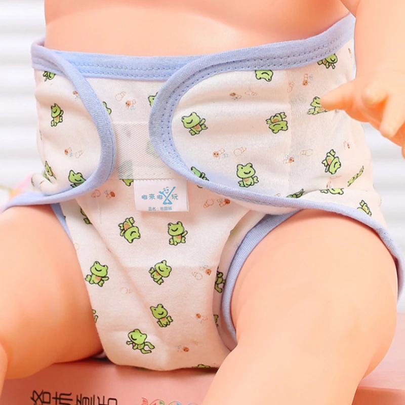 Kids Nappies Reusable Diaper Cover Adjustable Children cute Cartoon pattern Nappy Changing Baby Cotton Cloth Diaper 0-2 Year Old