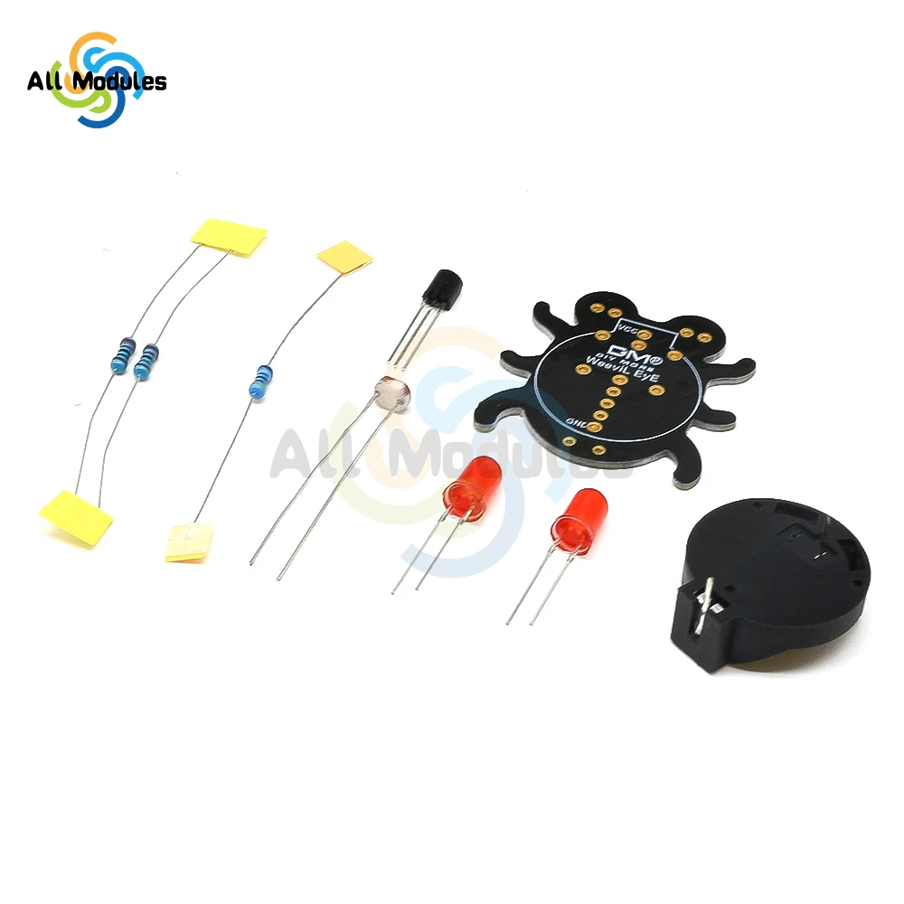 Weevil olho diy kit de solda led módulo sensor fotoresistor solda aprendizagem kit diy iniciante aprender a solda divertido kit