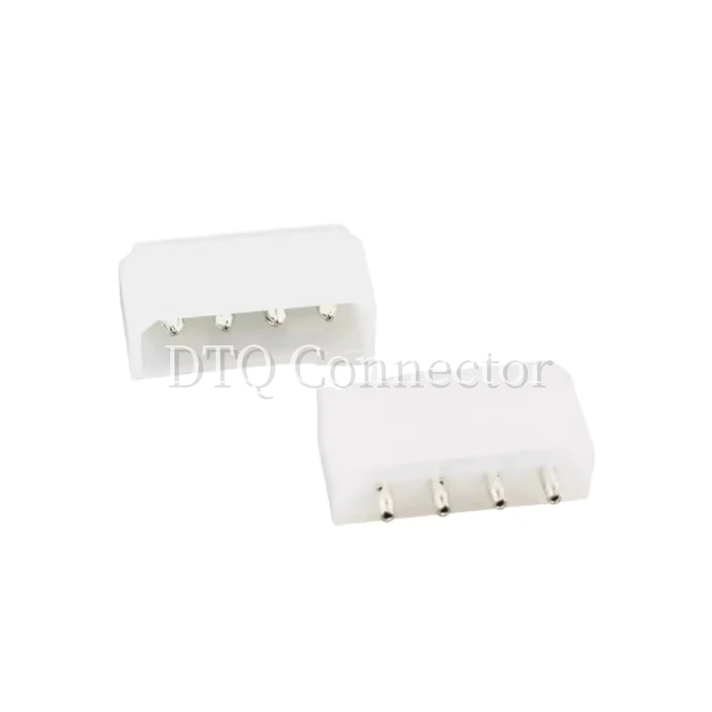 10PCS 5.08mm Molex White Big 4p 4d Female Socket Straight Hollow Needle for Pc Computer Atx Ide Power Connector