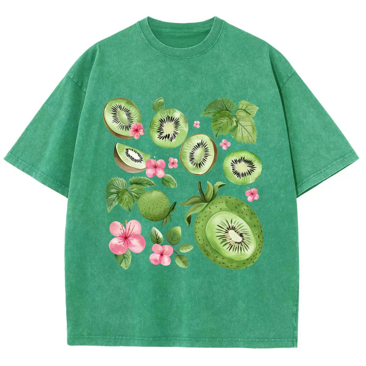 Summer Comfort Women's T-Shirt Fruit Print Small Fresh Design Sense Short Sleeve Oversized Neutral Short Sleeve Casual Simple