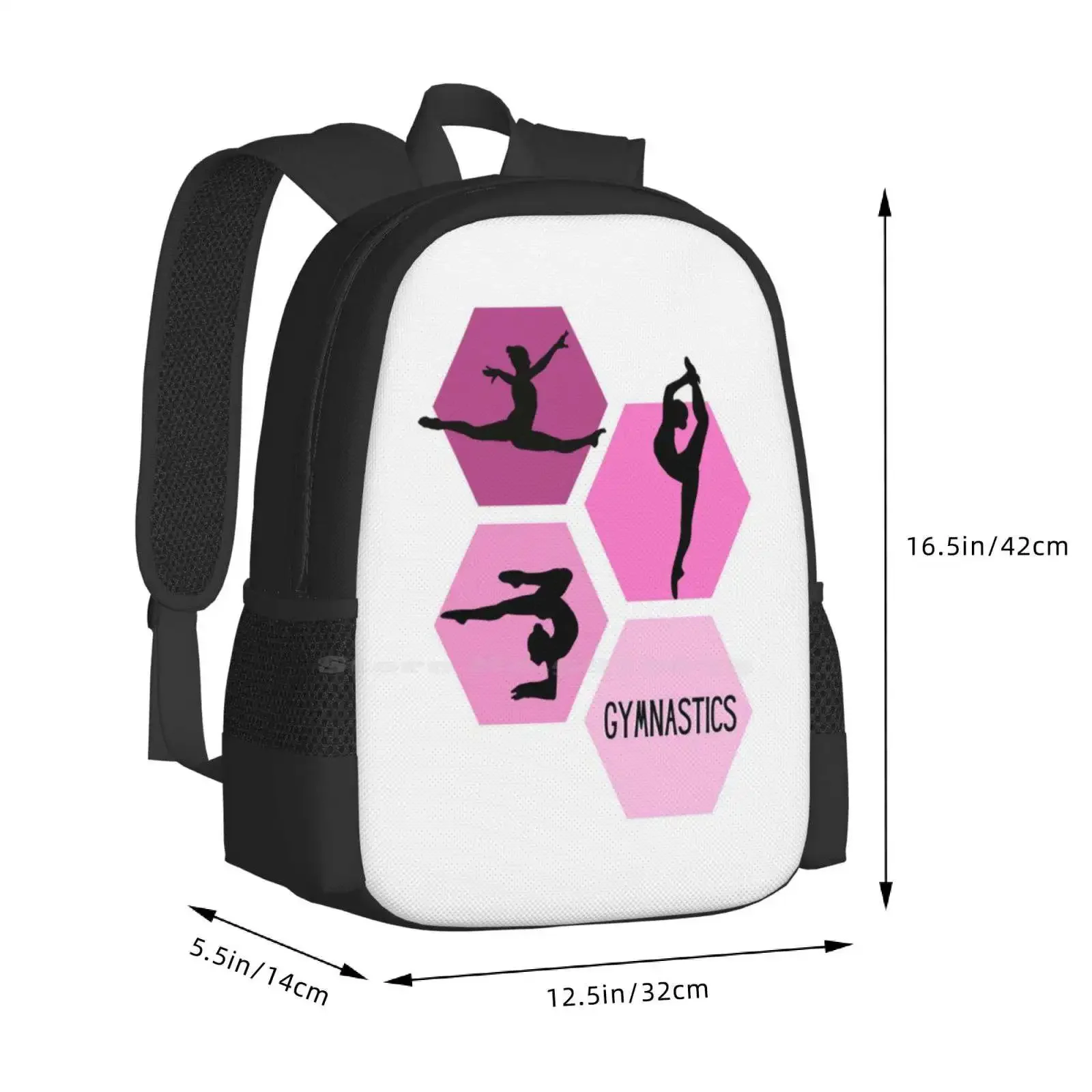 الجمباز الوردي رائجة البيع حقيبة مدرسية على ظهره حقائب الموضة الصالة الرياضية الطابق بار شعاع يقلب اليد يقفز تعثر مرنة الانقسام الوردي #3