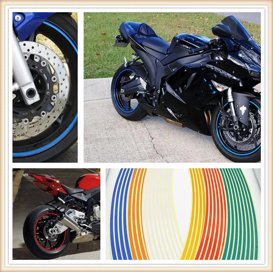 Strips Motorcycle Wheel Sticker Reflective Decals Rim Tape Bike Car Styling For SUZUKI TL1000S 600 Kawasaki ZX7R ZX7RR ZX9