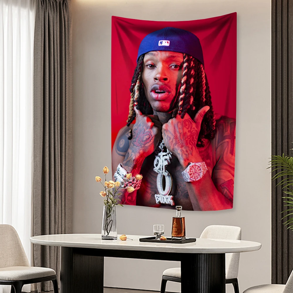 King Vons American Flag Tapestry Classic Rapper Wall Hanging Home Decor Room Decoration Background  Birthday Gift Concert Banner