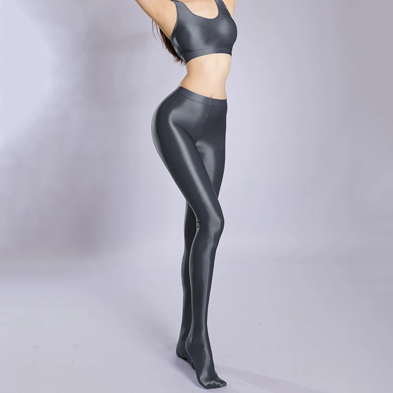 

2 шт./компл. экзотические женские укороченные топы Sissy + полные леггинсы, брюки, эластичные блестящие бесшовные ночные рубашки, прозрачные костюмы, новинка